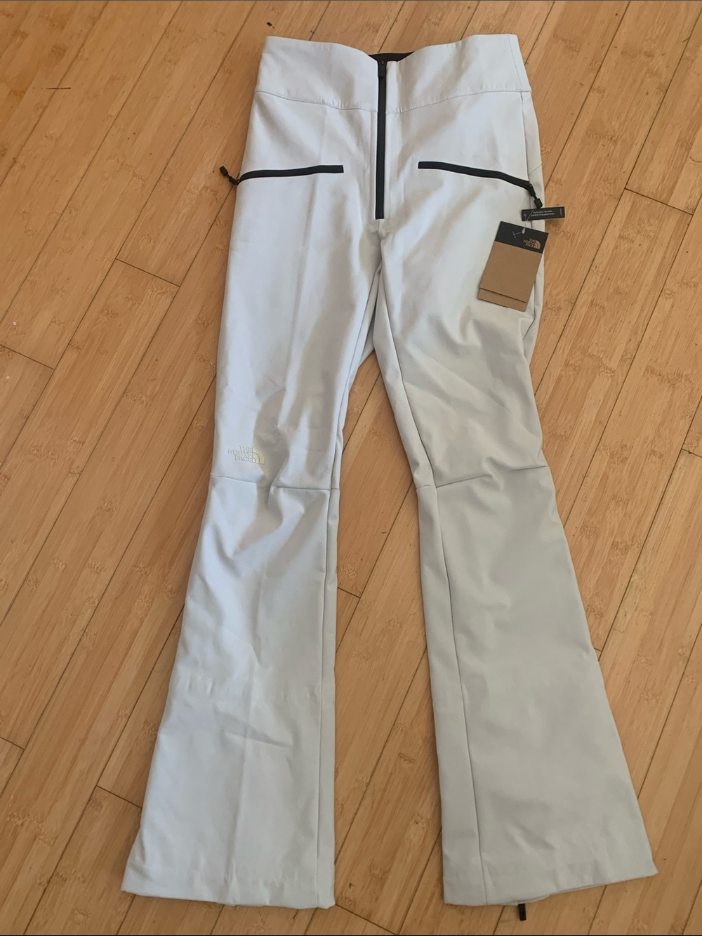 NWT The North Face Amry softshell Snow Pants gardenia white black zips sz 6